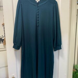 J. Jill Deep Teal Long Sleeve Dress TALL